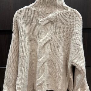 Zara Beige Cowl Neck Sweater
